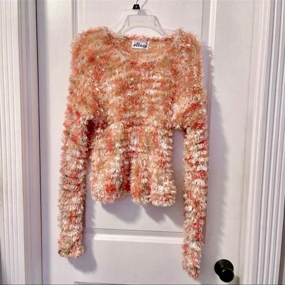 Effecti Creamsicle Super Fuzzy Rave Sweater S-M(See measurements)